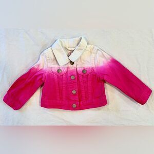 The Children’s Place hot pink and white ombré jean jacket size 9-12M